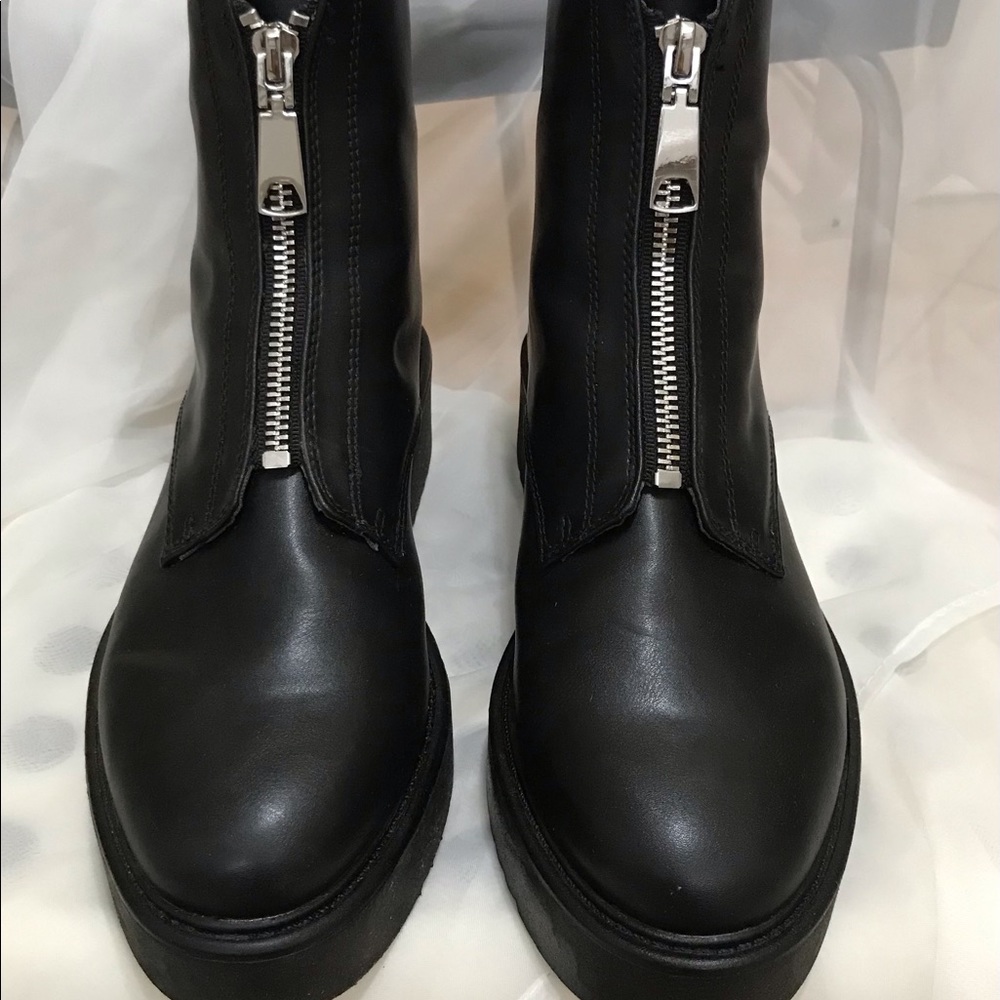H&M size 7 black wedge heel ankle boots.